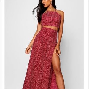 BOOHOO CROP AND MAXI SKIRT- 2 PIECE SET